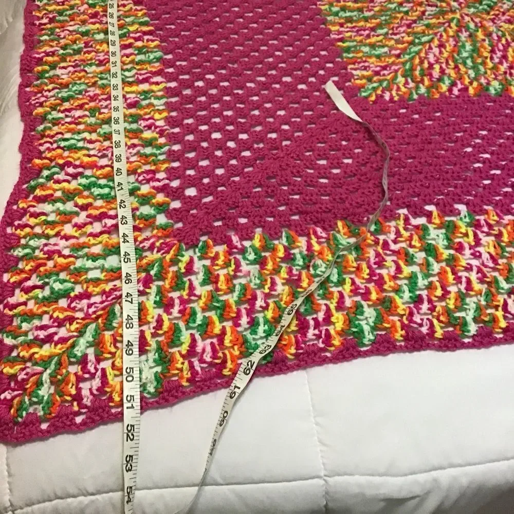 Handmade Knit Crochet Throw